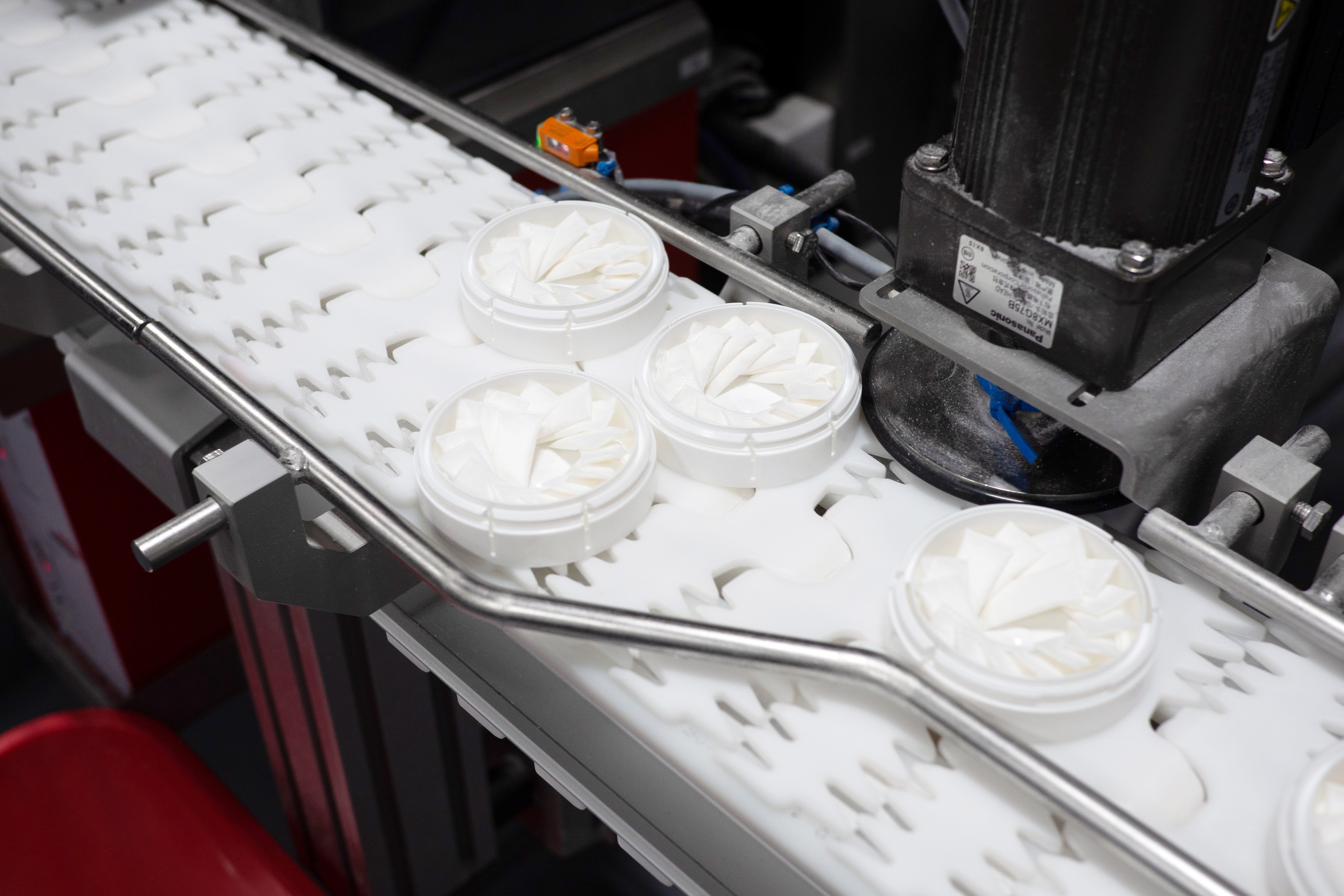 Image from factory - production of nicotine pouches